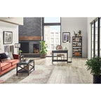 The Gray Barn Xanadu Hill X-frame Two-tier Coffee Table with Shelf