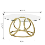 Myhozm Contemporary Glass Top Round Coffee Table
