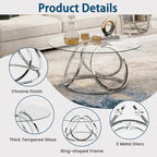 Myhozm Contemporary Glass Top Round Coffee Table