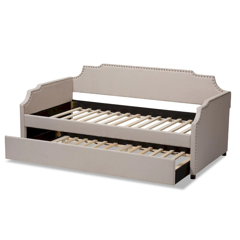 Contemporary Twin Size Daybed with Roll Out Trundle Guest Bed