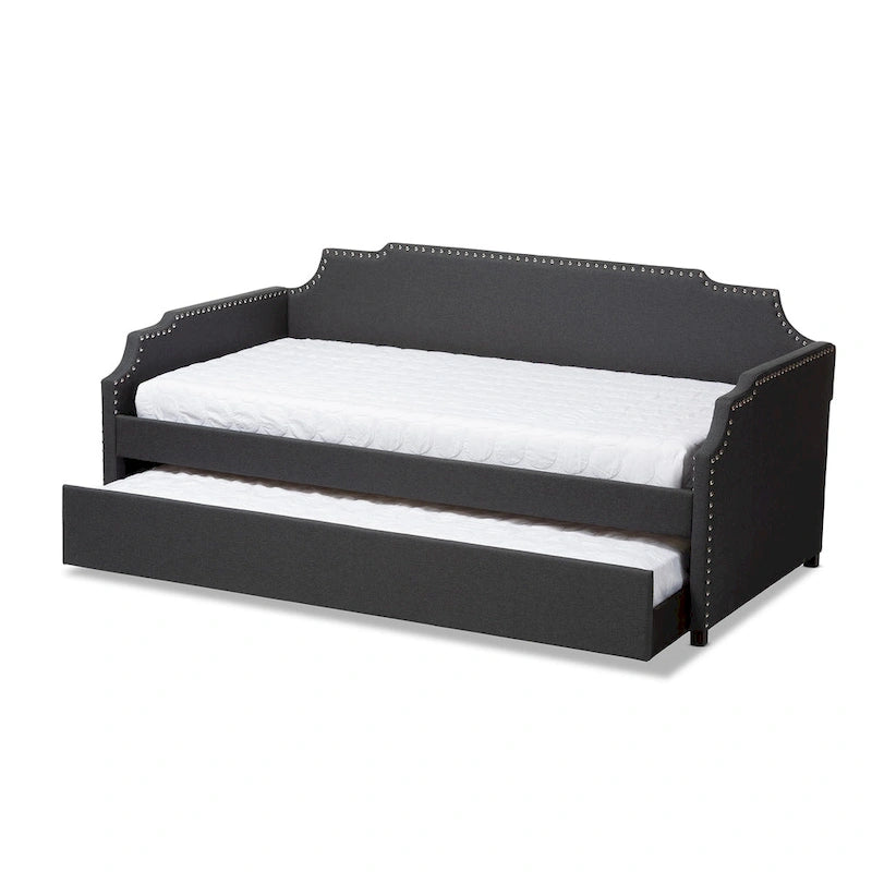 Contemporary Twin Size Daybed with Roll Out Trundle Guest Bed
