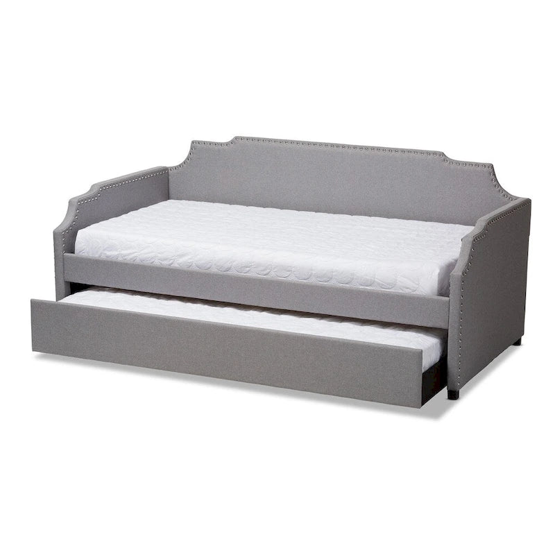 Contemporary Twin Size Daybed with Roll Out Trundle Guest Bed