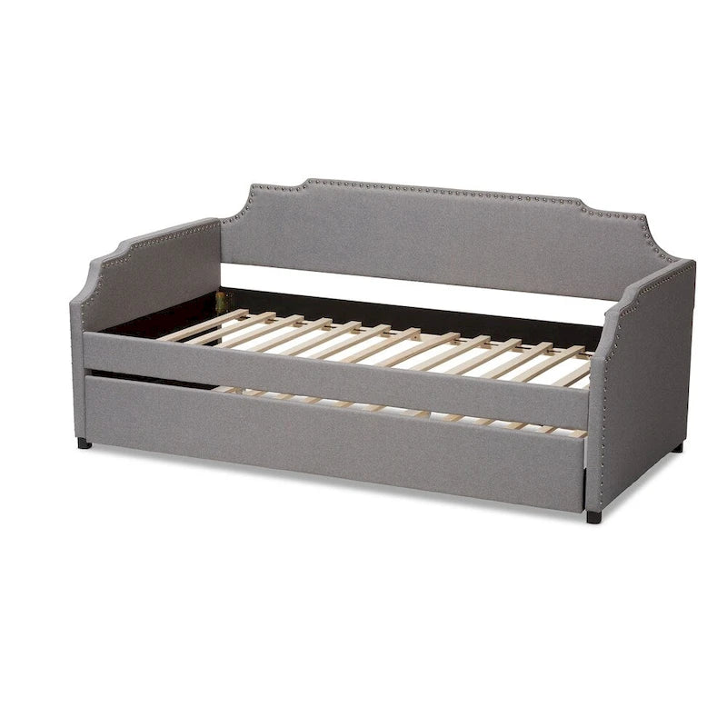 Contemporary Twin Size Daybed with Roll Out Trundle Guest Bed