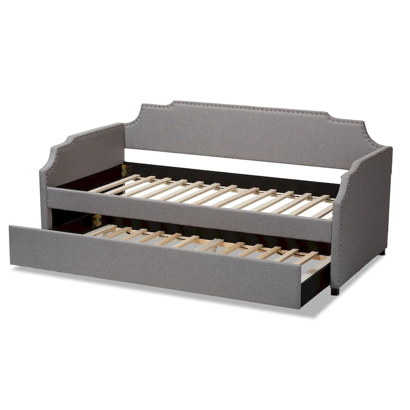 Contemporary Twin Size Daybed with Roll Out Trundle Guest Bed