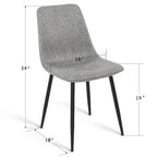 Modern Fabric Upholstered Dining Chairs (Set of 4) - 34x18x18