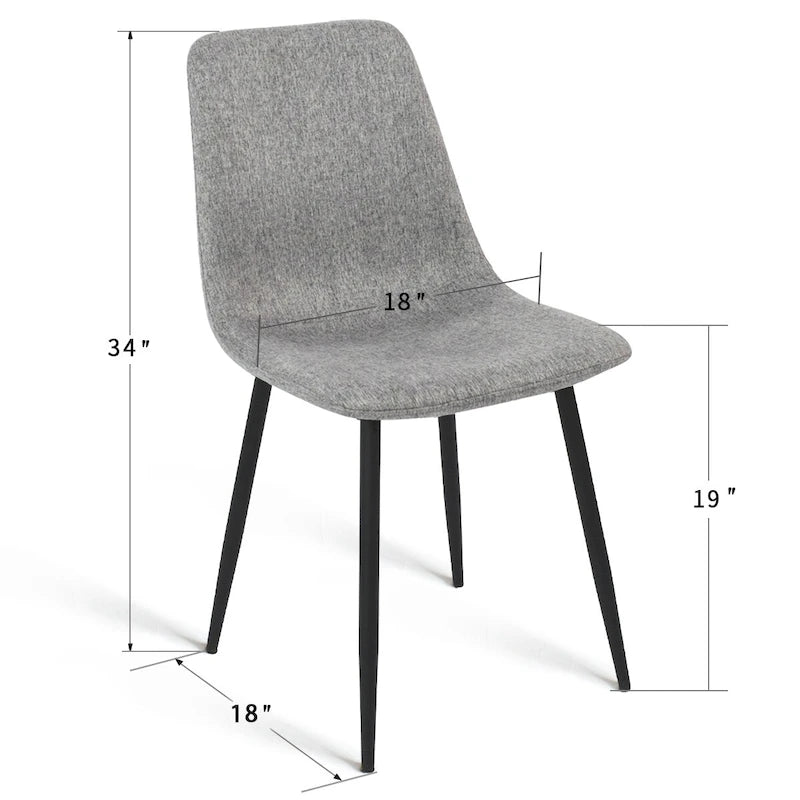 Modern Fabric Upholstered Dining Chairs (Set of 4) - 34x18x18