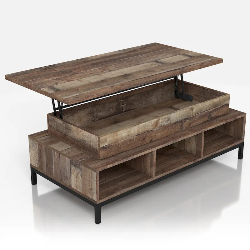 DH BASIC Rustic 47-inch Lift-Top Coffee Table with Storage