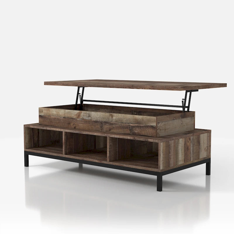 DH BASIC Rustic 47-inch Lift-Top Coffee Table with Storage