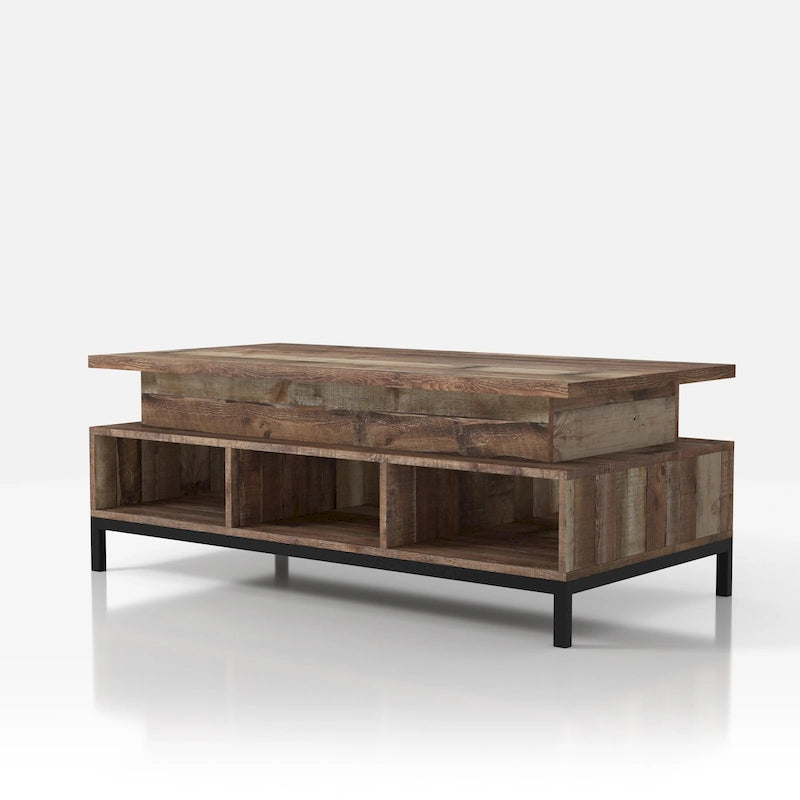 DH BASIC Rustic 47-inch Lift-Top Coffee Table with Storage