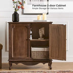 Pallantium 34Tall-2 Door Farmhouse Style Accent Cabinet by HULALA HOME