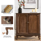 Pallantium 34Tall-2 Door Farmhouse Style Accent Cabinet by HULALA HOME