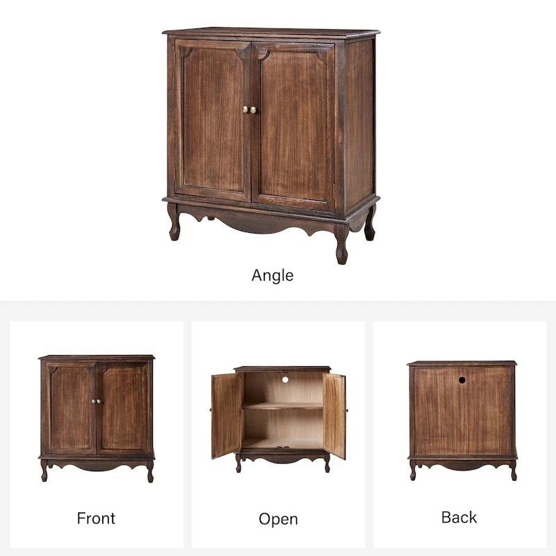 Pallantium 34Tall-2 Door Farmhouse Style Accent Cabinet by HULALA HOME