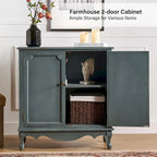 Pallantium 34Tall-2 Door Farmhouse Style Accent Cabinet by HULALA HOME