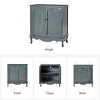 Pallantium 34Tall-2 Door Farmhouse Style Accent Cabinet by HULALA HOME