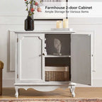 Pallantium 34Tall-2 Door Farmhouse Style Accent Cabinet by HULALA HOME