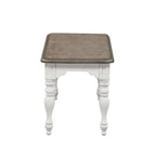 Magnolia Manor Antique White Weathered Bark 6 Piece Leg Table Set