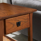 Leick Home Solid Wood Mission End Table with Drawer