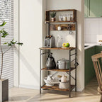 60 Inch Kitchen Baker's Rack with Hutch 8 Side Hooks