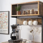 60 Inch Kitchen Baker's Rack with Hutch 8 Side Hooks