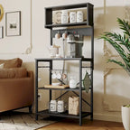 60 Inch Kitchen Baker's Rack with Hutch 8 Side Hooks