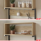 60 Inch Kitchen Baker's Rack with Hutch 8 Side Hooks