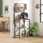 60 Inch Kitchen Baker's Rack with Hutch 8 Side Hooks