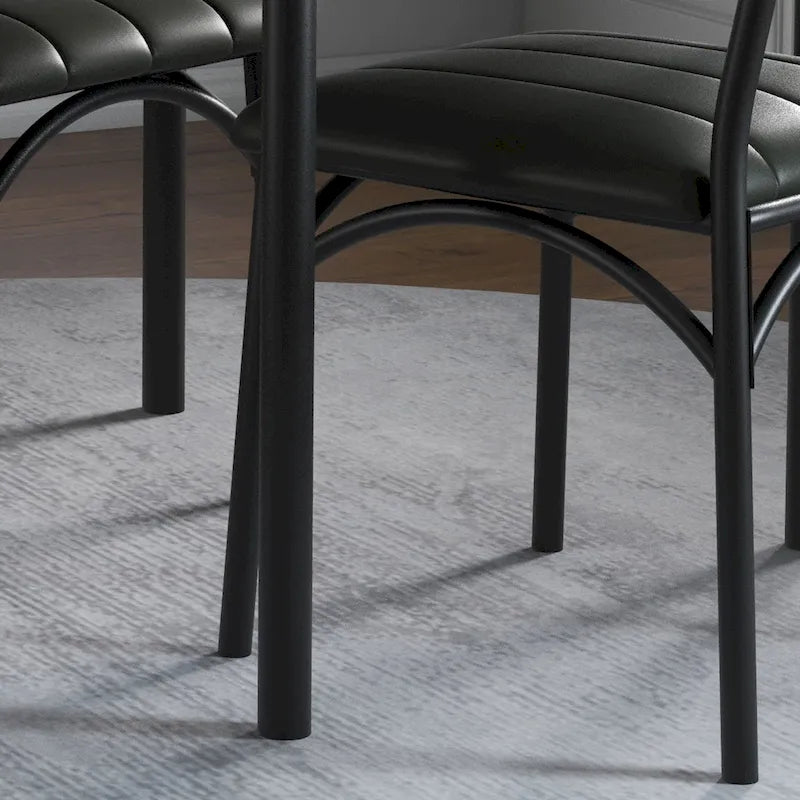 Kitchen Dining Table Set for 2 with Upholstered Chairs