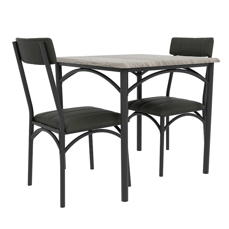 Kitchen Dining Table Set for 2 with Upholstered Chairs