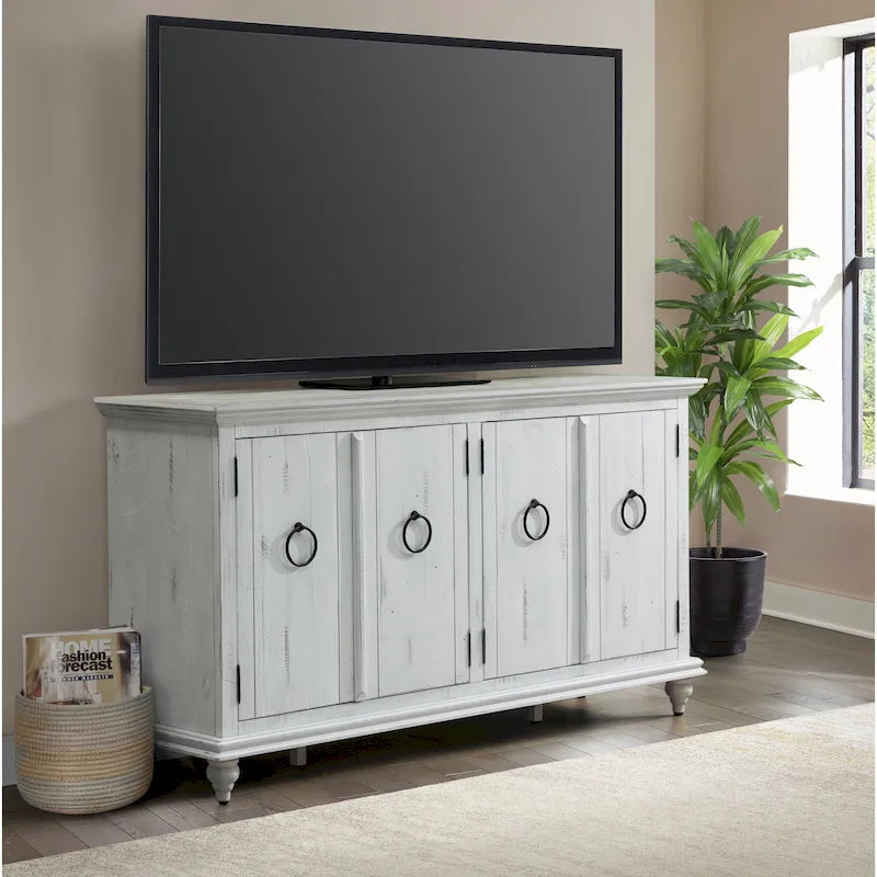 Central Park 65-inch Solid Wood 4-door TV Stand Console - 35 inches high x 65 inches wide x 18 inches deep