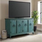Central Park 65-inch Solid Wood 4-door TV Stand Console - 35 inches high x 65 inches wide x 18 inches deep