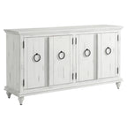 Central Park 65-inch Solid Wood 4-door TV Stand Console - 35 inches high x 65 inches wide x 18 inches deep