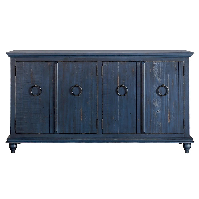 Central Park 65-inch Solid Wood 4-door TV Stand Console - 35 inches high x 65 inches wide x 18 inches deep