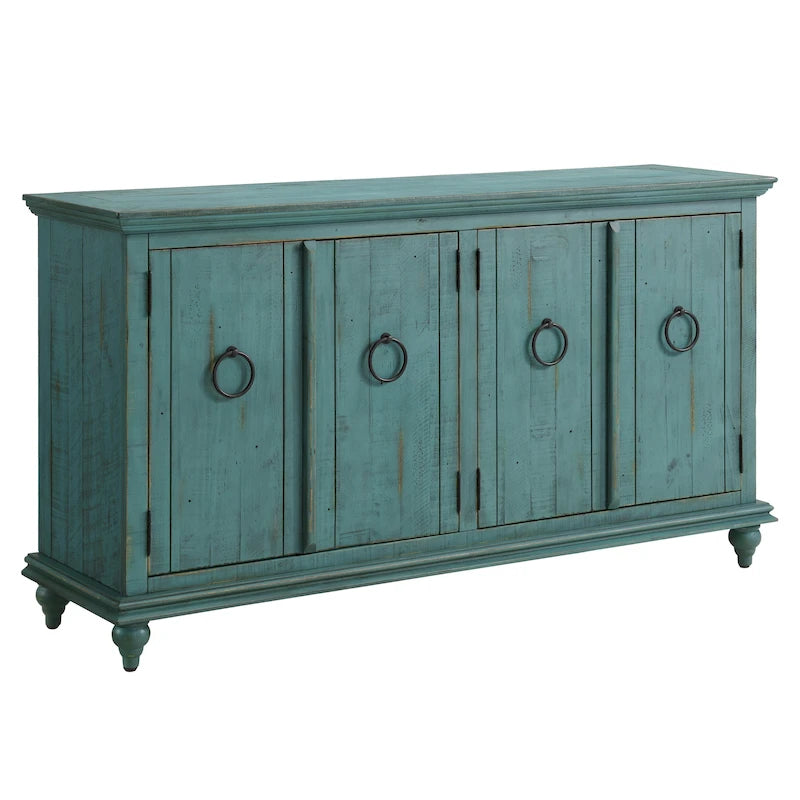 Central Park 65-inch Solid Wood 4-door TV Stand Console - 35 inches high x 65 inches wide x 18 inches deep