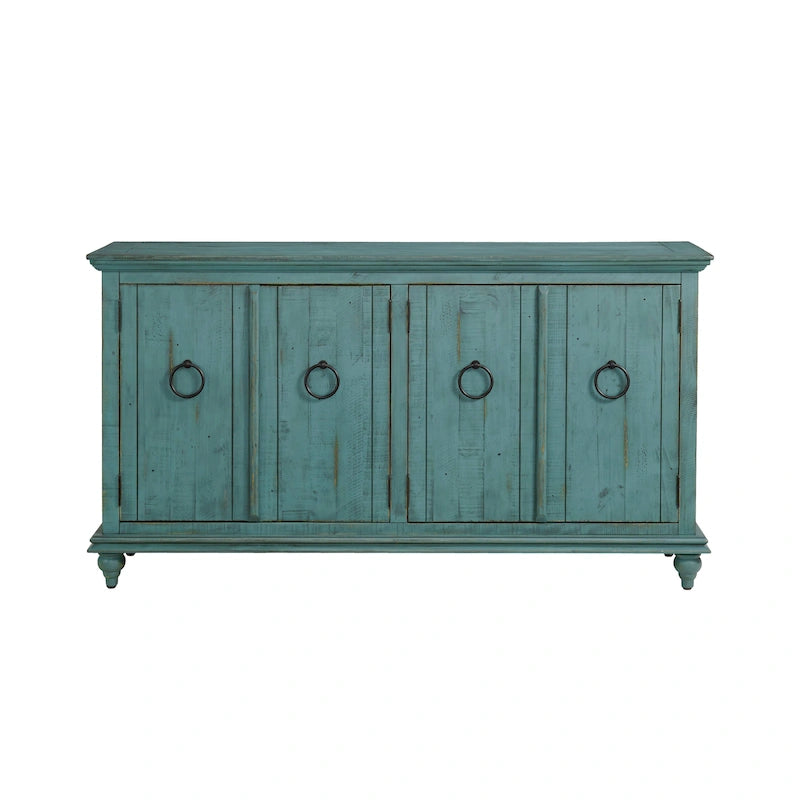 Central Park 65-inch Solid Wood 4-door TV Stand Console - 35 inches high x 65 inches wide x 18 inches deep