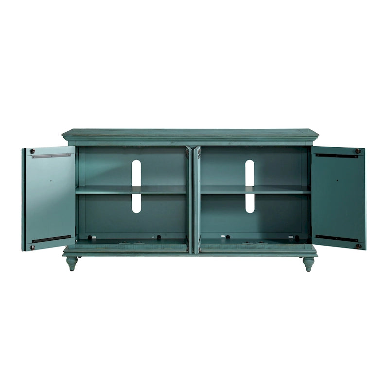 Central Park 65-inch Solid Wood 4-door TV Stand Console - 35 inches high x 65 inches wide x 18 inches deep