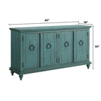 Central Park 65-inch Solid Wood 4-door TV Stand Console - 35 inches high x 65 inches wide x 18 inches deep