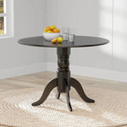 5-Piece Dining Set, 42 Round Drop-Leaf Table and Double X-Back Chairs