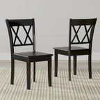 5-Piece Dining Set, 42 Round Drop-Leaf Table and Double X-Back Chairs