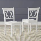 5-Piece Dining Set, 42 Round Drop-Leaf Table and Double X-Back Chairs