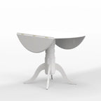 5-Piece Dining Set, 42 Round Drop-Leaf Table and Double X-Back Chairs