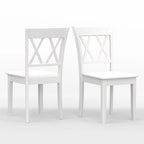 5-Piece Dining Set, 42 Round Drop-Leaf Table and Double X-Back Chairs