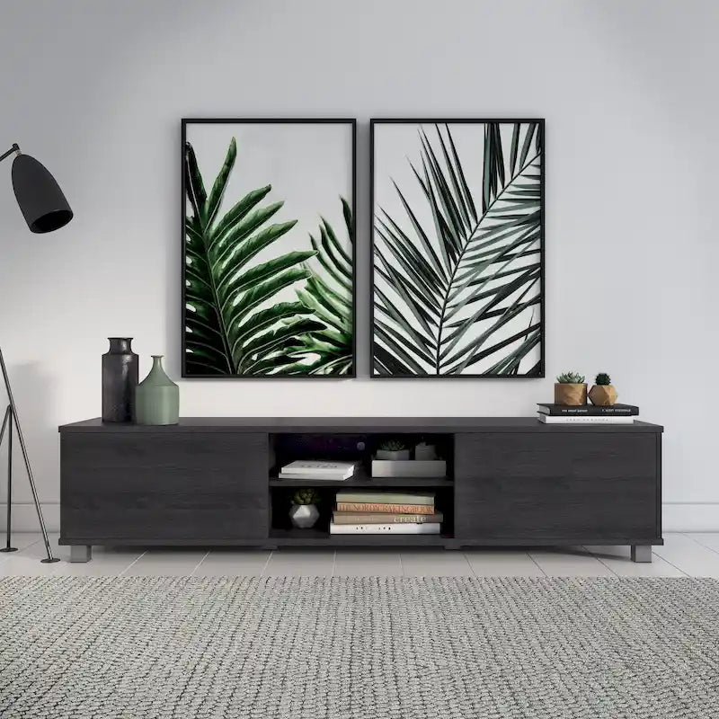 Hollywood Low Profile TV Stand With Doors for TV's up to 85