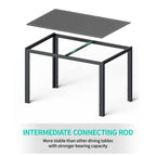 5 Pieces Glass Dining Table Set, 4 Person Modern Home Kitchen Chairs with High Back PU Leather Dining Chairs