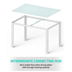 5 Pieces Glass Dining Table Set, 4 Person Modern Home Kitchen Chairs with High Back PU Leather Dining Chairs