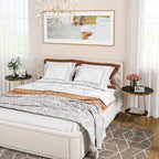 Round End Table, 2 Tier Wood Sofa Side Table for Living Room Bedroom