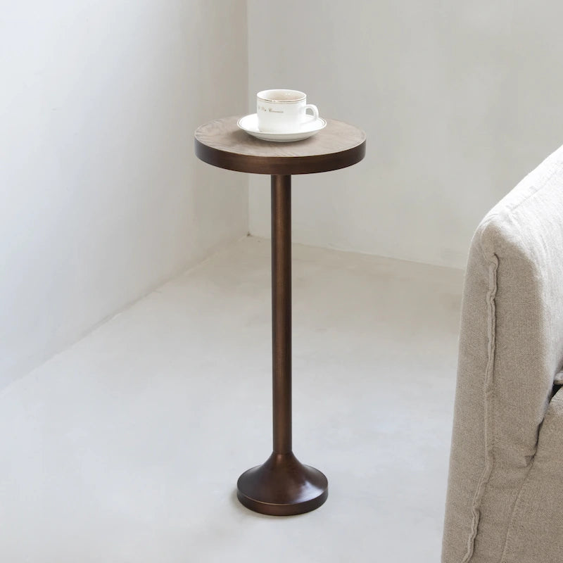 COZAYH Pedestal Small Drinking Table, Contemporary Side Table