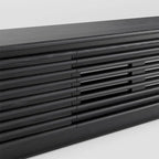 Minimalist TV Stand with DrawersSolid Wood Media Console with Cabinets, Flip-down Door, Walnut Veneer, Fully-Assembled