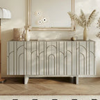 Clihome Modern Wood Storage Buffet Sideboard with 4 Doors