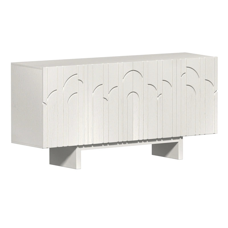 Clihome Modern Wood Storage Buffet Sideboard with 4 Doors