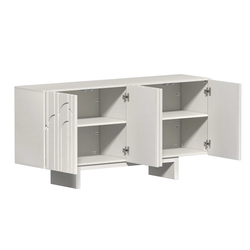 Clihome Modern Wood Storage Buffet Sideboard with 4 Doors